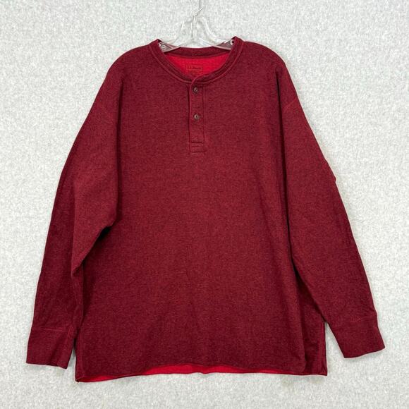 LL Bean Rivers Driver Shirt Size XXL Wool Blend Double Layer Henley Cabin Camp - Picture 1 of 14